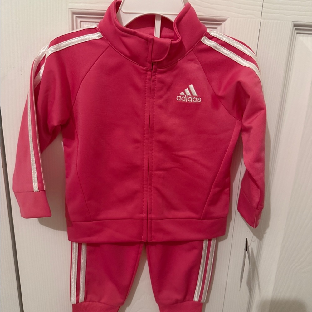 Adidas Pink Track set with White Logo - baby